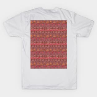 Geometric retro afrikan pattern pink magenta T-Shirt